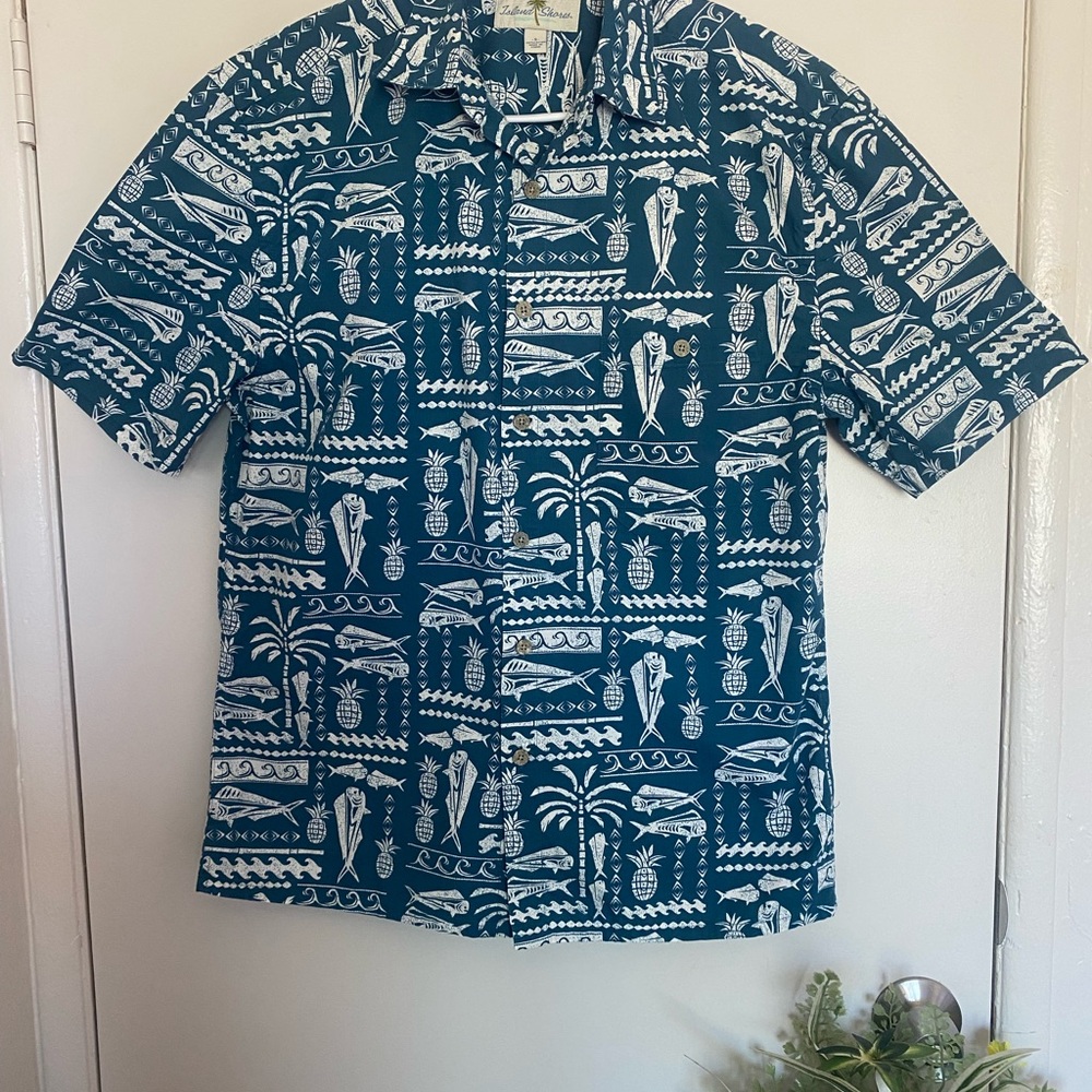 Tropical Teal Men's Shirt by Next 100 cotton size s